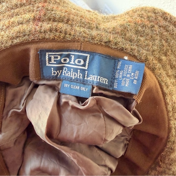 Polo Ralph Lauren 100% Wool Bucket Hat - Green & Brown Plaid Tweed Size Small - Picture 7 of 7